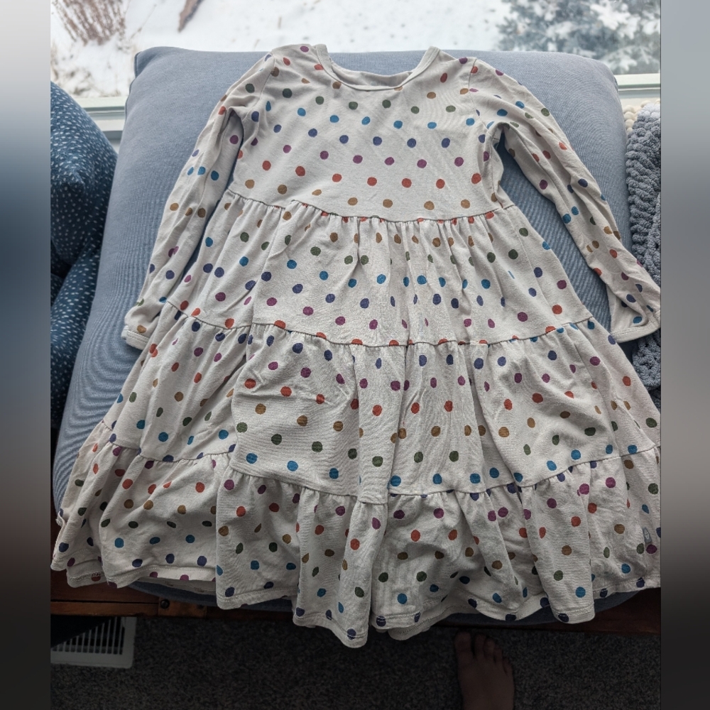 Kyte Baby Rainbow Polka Dot Tiered Twirl Dress